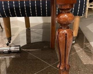 Set of 4 Henredon Scroll Arm Dining Chairs with Black Leather Seats. Photo 3 of 3. 