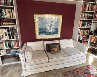 Custom Slipcovered Sofa, tons of books, Beautiful Art Work Throughout the House!