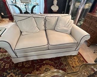 2 of 2 Custom Slipcovered Loveseats