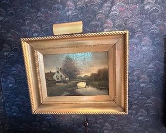 Oil Painting with lighted frame