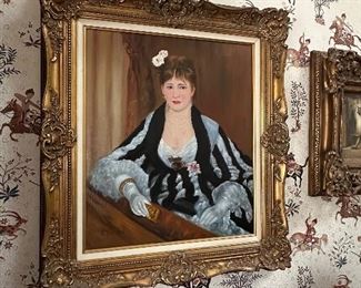 Reproduction Painting of La Loge signed Renoir. Painted signed J. Tockman