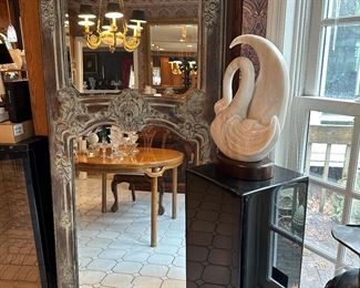 Large, Ornate Mirror, One of Many Decorative Pedestals, Swan Statue