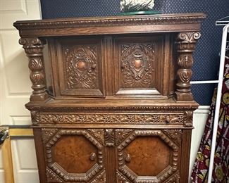 Antique Carved Server/Buffet Cabinet