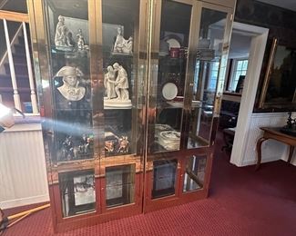 Pair of Monumental 1970s Brass Mastercraft Display Cabinets