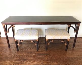 Console with pair of bench seats