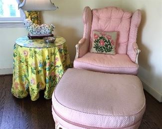 Wingback Chair with Ottoman 