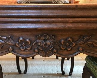 Detail on side of dining table