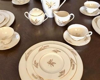 Lenox "Harvest" pattern - service for 8 (dinner, salad, and bread & butter plates, cups and saucers, coffee pot, cream and sugar)