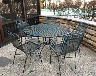 Iron table with 5 chairs