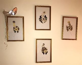 Floral art made from butterfly wings