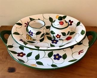 Platter, Oval Bowl, Creamer and Sugar