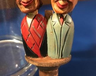 Vintage Anri Carved Wood Bottle Stopper