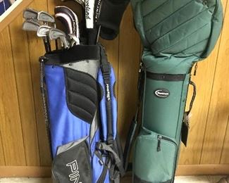 Golf Clubs and Travel Bag