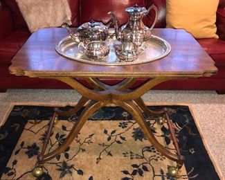 Rolling Table with Silverplated Tray inset