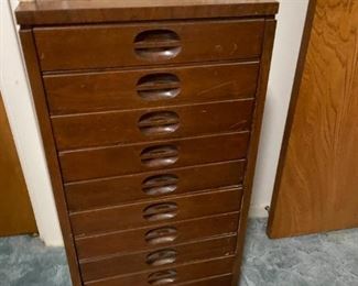 Narrow library / sheet music cabinet