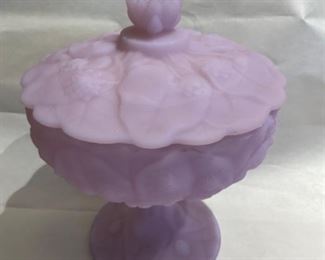 Vintage Candy dish with lid - rare lavender color 