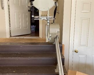 Staircase lift in garage 