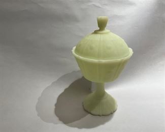Fenton tall footed candy dish with lid 