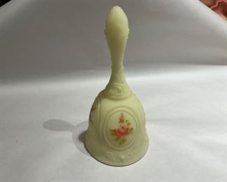 Fenton bell with roses - hand painted