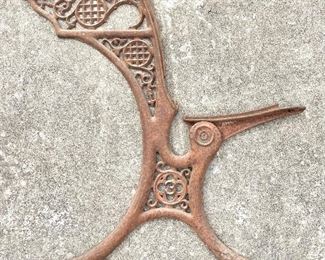 Architectural salvage. Victorian cast-iron desk piece marked with the number 3.