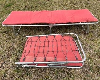 Aluminum folding cots. Lightweight. Great for camping or kids’ sleepover.