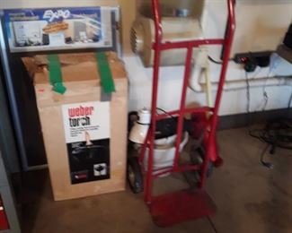 Two wheel hand truck
Weber torch