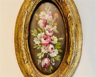 Hand painted floral art