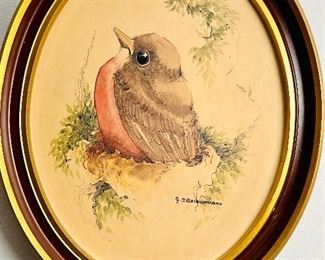 Framed bird print