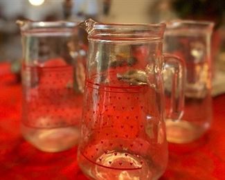 Vintage pitchers (red dot decorations)