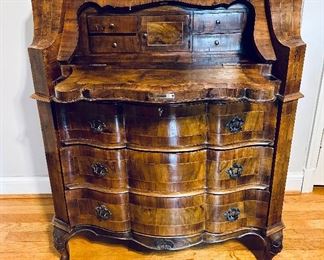 Antique burl wood desk