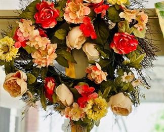 Silk flower wreath