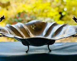 Silver (900/1000) oval bowl with dragon handles