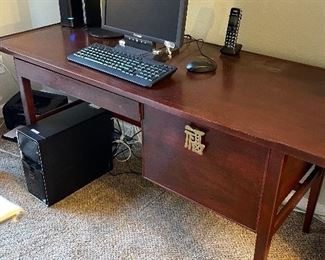 Mid Century Danish Mid Century Desk - with Chinese knob- Walnut