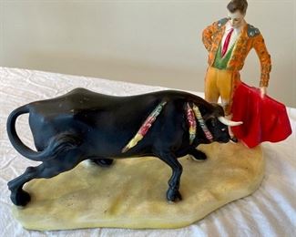 Mid-century Bullfighter ceramic figurine - 14" W
