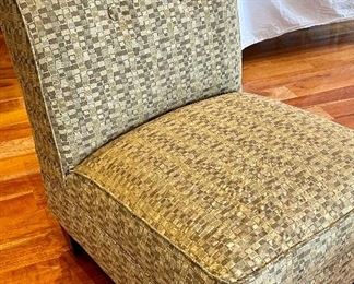 Green upholstered slipper chair - excellent condition.