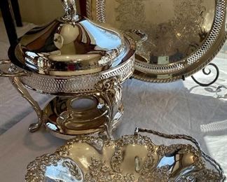 Gleaming silver plate! Basket from Brilliant Antiques.