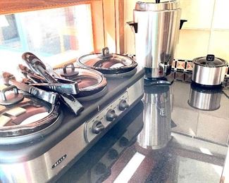Heated serving dish, large coffee maker