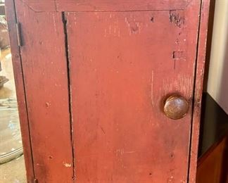 Primitive original dry finish red cupboard