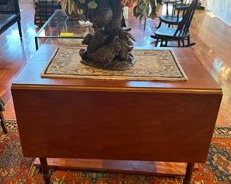 SOLD Cherry drop leaf dining table with two leaves