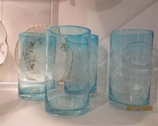 Pretty blue glasses - 4 in set