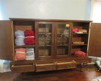 Magnificient display and storage cabinet; antique.  Needs love.
