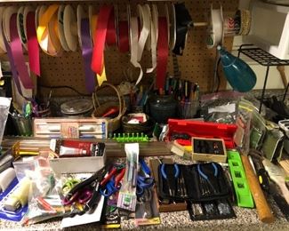 RIBBONS AND CRAFT MAKING TOOLS