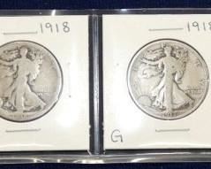 (4) SILVER WALKING LIBERTYS