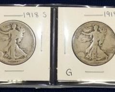 (4) SILVER WALKING LIBERTY HALVES
