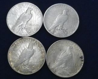 VIEW 4 SIDE 2 (4) PEACE SILVER DOLLARS