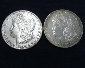 (2) MORGAN SILVER DOLLARS