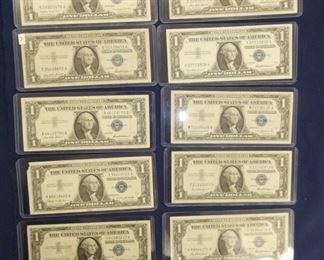 (5) 1957 $1 SILVER CERTIFICATES