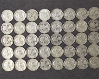 40 WASHINGTON SILVER QUARTERS