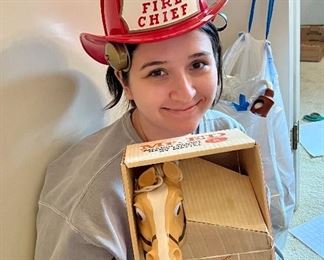 Leslie with fun vintage toys!  So many!!