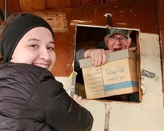 Not quite sure how Don got in the attic!  TONS of vintage toys stashed up there!!!  A fun find!